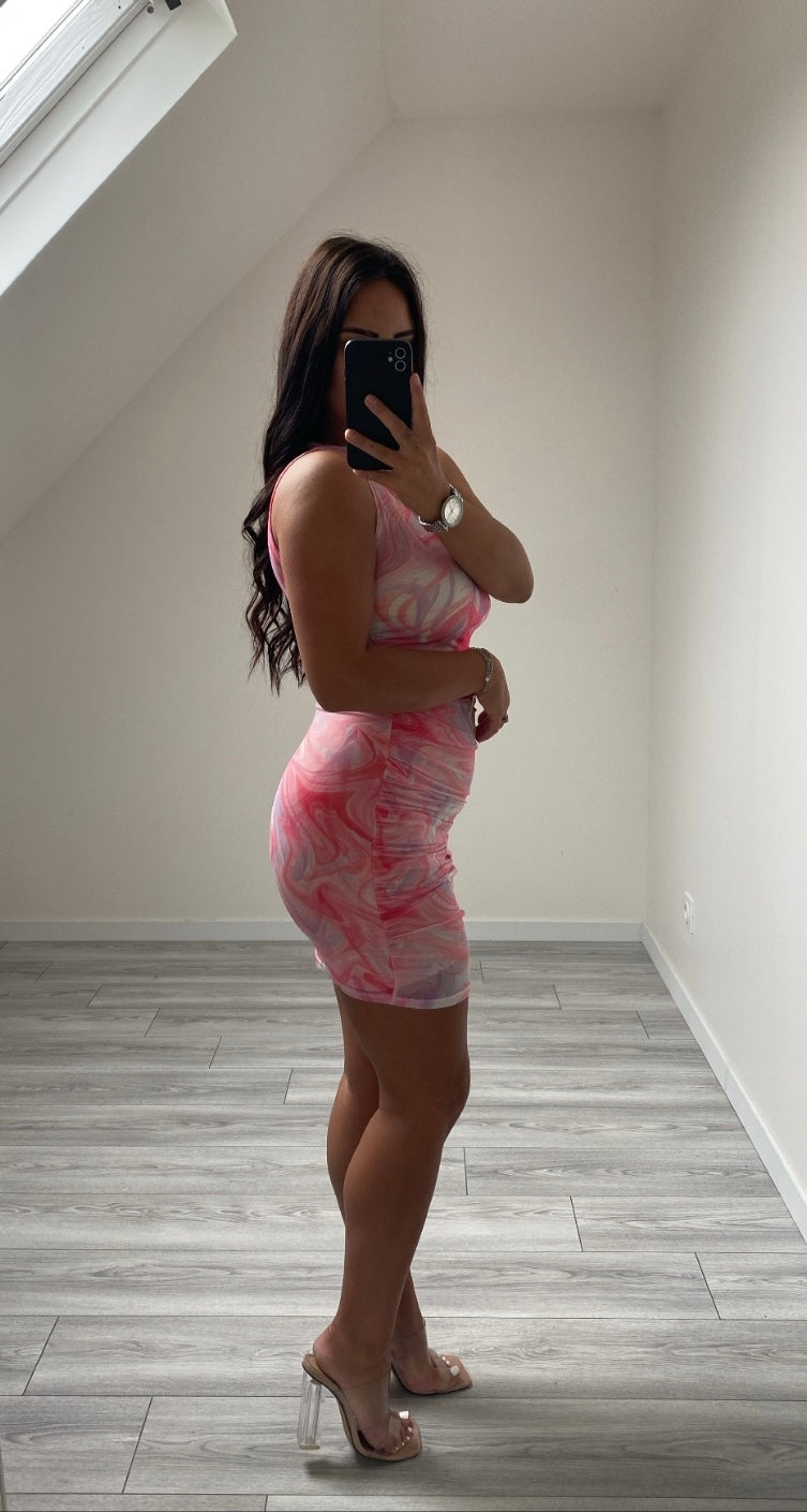vestido rosa corto