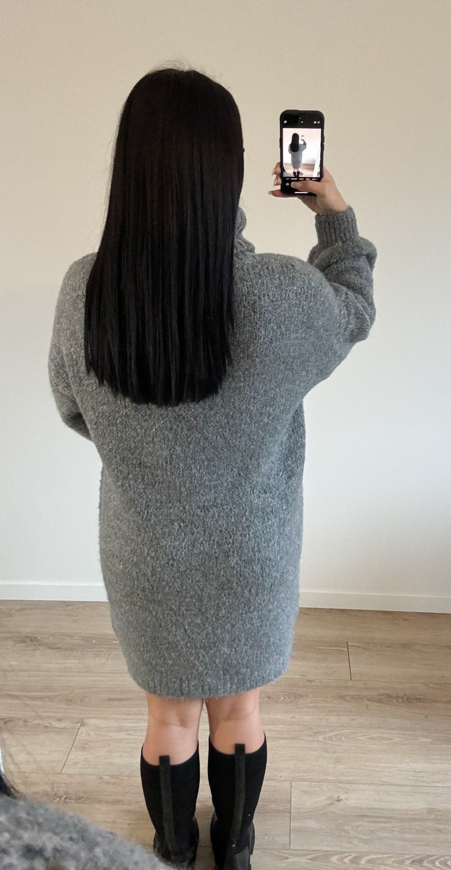Vestido suéter gris