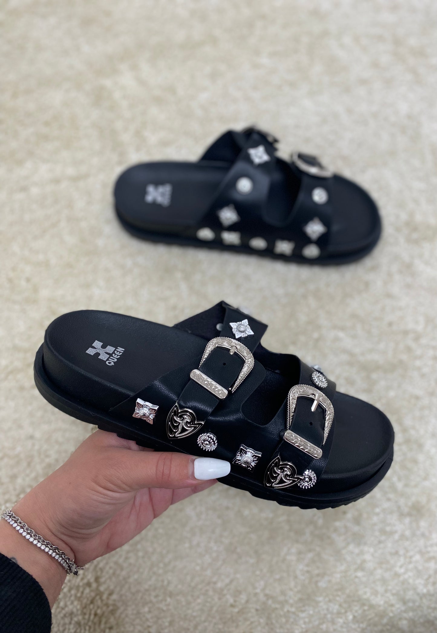 Sandales plates noire